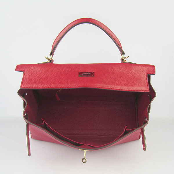 High Quality Hermes Kelly 35cm Togo Leather Bag Red 6308